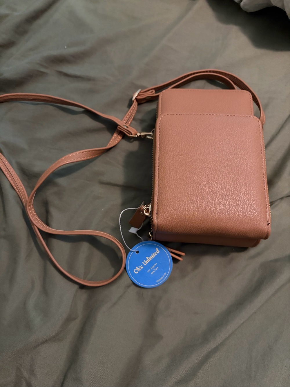 Tan Crossbody Phone Wallet